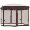 Outsunny Gazebo Da Giardino Con Zanzariera E Borsa Da Trasporto Con Ruote, 300x300x270 Cm, Color Crema -Giardino di Lusso 96085065 1