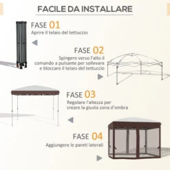 Outsunny Gazebo Da Giardino Con Zanzariera E Borsa Da Trasporto Con Ruote, 300x300x270 Cm, Color Crema 10 Outsunny Gazebo Da Giardino Con Zanzariera E Borsa Da Trasporto Con Ruote, 300x300x270 Cm, Color Crema -Giardino di Lusso 96085065 4