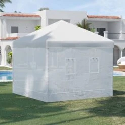 Outsunny Parete Per Gazebo 3x3 In Nylon, Set 3 Pezzi Zanzariera Con 6 Finestre E Porta Con Cerniera, 300Lx195 Cm 8 Outsunny Parete Per Gazebo 3x3 In Nylon, Set 3 Pezzi Zanzariera Con 6 Finestre E Porta Con Cerniera, 300Lx195 Cm -Giardino di Lusso 96085117 2