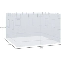 Outsunny Parete Per Gazebo 3x3 In Nylon, Set 3 Pezzi Zanzariera Con 6 Finestre E Porta Con Cerniera, 300Lx195 Cm 9 Outsunny Parete Per Gazebo 3x3 In Nylon, Set 3 Pezzi Zanzariera Con 6 Finestre E Porta Con Cerniera, 300Lx195 Cm -Giardino di Lusso 96085117 3