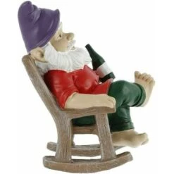 Gnomo Da Giardino Decorazione Da Giardino Per Esterni Con Statua Da Giardino In Resina Gnomo Da Giardino Divertente Umoristico Per Giardino Domestico All'aperto Bambini Ragazzi Ragazze (Sedia A Dondol -Giardino di Lusso 96205867 4