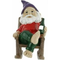 Gnomo Da Giardino Decorazione Da Giardino Per Esterni Con Statua Da Giardino In Resina Gnomo Da Giardino Divertente Umoristico Per Giardino Domestico All'aperto Bambini Ragazzi Ragazze (Sedia A Dondol -Giardino di Lusso 96205867 5
