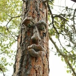3D Tree Face Art Ornaments - Funny Old Man Face Sculpture - Decorazione Da Giardino