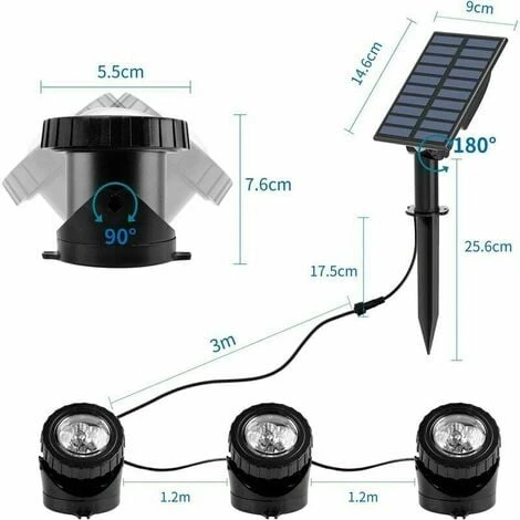 Luce Solare Per Laghetto RGB Faretto Solare Subacqueo A LED Luce Per Laghetto Con IP68 Impermeabile RGB Cambia Colore Luce Del Paesaggio Luce Da Giardino Per Cortile Patio Albero 5 Luce Solare Per Laghetto RGB Faretto Solare Subacqueo A LED Luce Per Laghetto Con IP68 Impermeabile RGB Cambia Colore Luce Del Paesaggio Luce Da Giardino Per Cortile Patio Albero - immagine 3