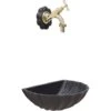 Fontana A Muro Mod. Conchiglia Colore Grigio Ghisa Con Rubinetto Cod. 303/L In Ottone Per Casa Giardino Scegli Il Rubinetto: Ottone Lucido -Giardino di Lusso 9636899 1