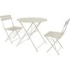 Set Bistrot 2 Sedie Con Tavolino Pieghevole Salvaspazio Salottino Salotto In Acciaio Per Patio Giardino Balcone Veranda Esterno Piscina Terrazzo Arredo Design Retro Industrial Beige -Giardino di Lusso 96446025 1