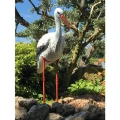 Cicogna Ornamentale In Plastica Resina Decorazione Giardino