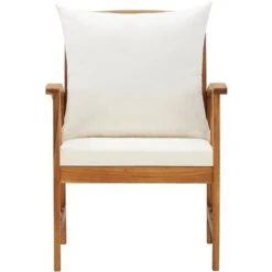 Nova Set Da 2 Robuste Sedie Da Esterni In Legno Di Acacia Con Cuscino Vari Colori Colore : Bianco -Giardino di Lusso 96778389 3