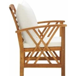 Nova Set Da 2 Robuste Sedie Da Esterni In Legno Di Acacia Con Cuscino Vari Colori Colore : Bianco -Giardino di Lusso 96778389 4