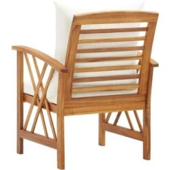 Nova Set Da 2 Robuste Sedie Da Esterni In Legno Di Acacia Con Cuscino Vari Colori Colore : Bianco -Giardino di Lusso 96778389 5