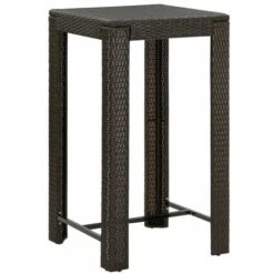 Nova Tavolo Da Bar Da Giardino 60,5x60,5x110,5 Cm In Robusto Polyrattan Vari Colori Colore : Marrone