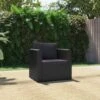 Nova Poltrona Con Cuscini In Polyrattan Nero Per Giardino Design Elegante -Giardino di Lusso 96778584 1