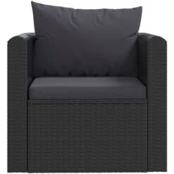 Nova Poltrona Con Cuscini In Polyrattan Nero Per Giardino Design Elegante -Giardino di Lusso 96778584 3