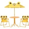 Nova Set Bistrot Da Giardino Per Bimbi Con Ombrellone E Sedioline Vari Temi E Colori Colore : Giallo Leone