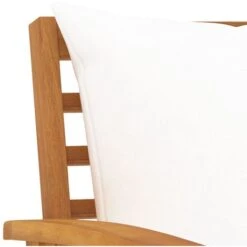 Nova Panca Da Giardino 120 Cm In Legno Di Acacia Con Cuscini Vari Colori Colore : Crema -Giardino di Lusso 96778971 5