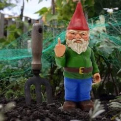 Gnomo Da Giardino Con Dito Medio Da 12 Cm - Gli Gnomi Se Ne Vanno Statua Fun Ornamenti Da Giardino Per Prato, Decorazioni Per Interni O Esterni -Giardino di Lusso 96788404 5