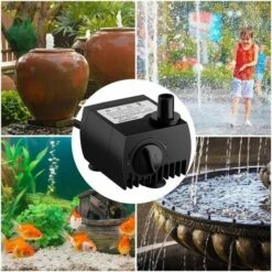 Pompa Dell'acqua Ultra Silenziosa 48GPH [180L/H] 3W, Piccolo Acquario, Laghetto Per Pesci, Tartaruga, Animale Acquatico, Scultura, Giardino, Barca In Movimento, Laghetto, Fontana, Pompa Per Acquario D -Giardino di Lusso 96838557 5