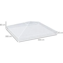 Outsunny Copertura Per Gazebo 3x3 M In PVC Impermeabile E Trasparente Con Corde Di Sicurezza, 300x300x80 Cm -Giardino di Lusso 96925652 3