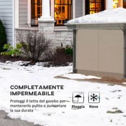 Outsunny Copertura Per Gazebo 3x3 M In PVC Impermeabile E Trasparente Con Corde Di Sicurezza, 300x300x80 Cm -Giardino di Lusso 96925652 4