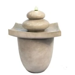 Teamson Home Fontana D'Acqua Bacino Sfera A 2 Livelli Con Luci E Pompa Per Esterni E Giardino, Ornamento A Cascata Per Interni, Decorazione Del Patio