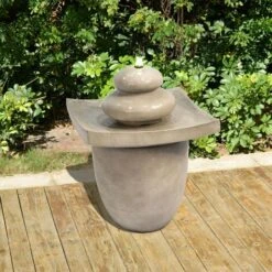 Teamson Home Fontana D'Acqua Bacino Sfera A 2 Livelli Con Luci E Pompa Per Esterni E Giardino, Ornamento A Cascata Per Interni, Decorazione Del Patio -Giardino di Lusso 96926471 3