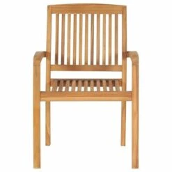 Sedie Da Giardino Impilabili 8 Pz Con Cuscini Massello Di Teak -Giardino di Lusso 97209608 5