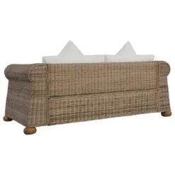 Divano A 2 Posti Con Cuscini In Rattan Naturale -Giardino di Lusso 97212338 5