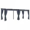 Gazebo Con Tende 3x6 Cm Antracite In Acciaio