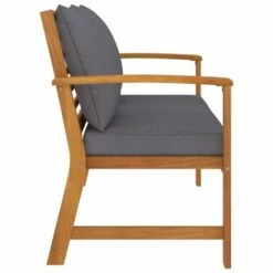 Panca Da Giardino 120 Cm Cuscino Grigio Scuro Legno Di Acacia -Giardino di Lusso 97213681 3