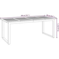Tavolo Giardino Con Gambe A U 200x90x75cm Legno Massello Acacia VidaXL -Giardino di Lusso 97280406 3
