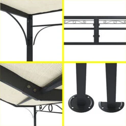 Gazebo Pergolato Pergola Da Giardino Struttura In Acciaio E Tettuccio Telo In Tessuto Tenda Tettoia Ombrellone Tendone Parasole Da Esterno Terrazzo Balcone Piscina Fiere Hanalei 3 X 2.5 X 2.4 M Beige 9 Gazebo Pergolato Pergola Da Giardino Struttura In Acciaio E Tettuccio Telo In Tessuto Tenda Tettoia Ombrellone Tendone Parasole Da Esterno Terrazzo Balcone Piscina Fiere Hanalei 3 X 2.5 X 2.4 M Beige -Giardino di Lusso 97776803 3