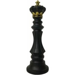 Scultura Scacchi - Decorazione Internazionale - Scacchi - Statua In Resina - Collezione Personale (Black King Trumpet QH - 21011)