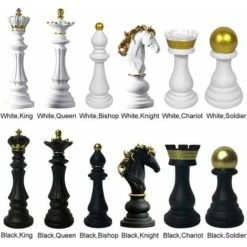 Scultura Scacchi - Decorazione Internazionale - Scacchi - Statua In Resina - Collezione Personale (Black King Trumpet QH - 21011) -Giardino di Lusso 97821534 3