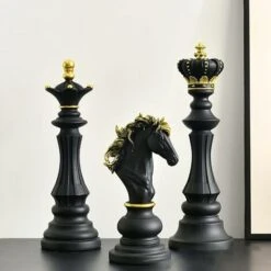 Scultura Scacchi - Decorazione Internazionale - Scacchi - Statua In Resina - Collezione Personale (Black King Trumpet QH - 21011) -Giardino di Lusso 97821534 4