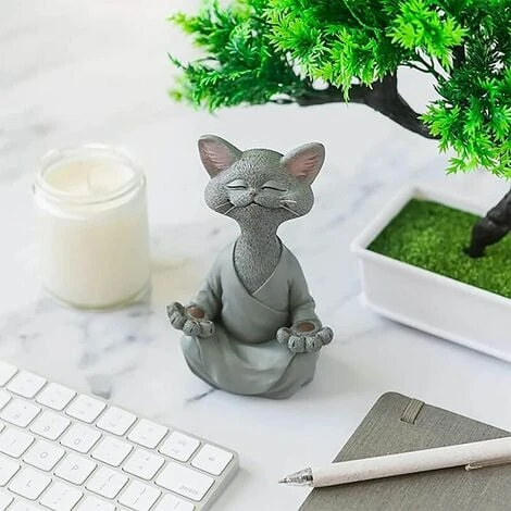 Statua Di Meditazione Statua Di Gatto Zen Yoga Decorazione Figura Resina Meditazione Yoga Decor Feng Shui Ornamento Scultura Collezione Craft Prato Giardino Decor (Grigio) 3 Statua Di Meditazione Statua Di Gatto Zen Yoga Decorazione Figura Resina Meditazione Yoga Decor Feng Shui Ornamento Scultura Collezione Craft Prato Giardino Decor (Grigio)