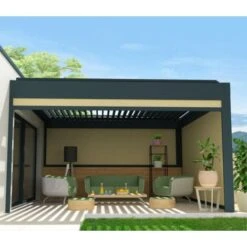 Cassonetto A Scorrimento Per Pergola SPINELLE 3,50x2,50 M (Motorisé à Télécommande - Gris Anthracite - Gris Graphite) -Giardino di Lusso 98065794 3