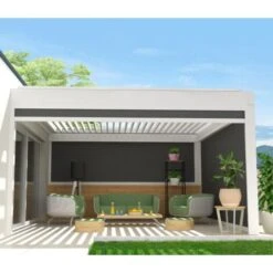 Cassonetto A Scorrimento Per Pergola SPINELLE 3,50x2,50 M (Motorisé à Télécommande - Gris Anthracite - Gris Graphite) -Giardino di Lusso 98065794 4