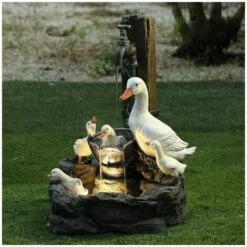 Statua Degli Animali Da Giardino Fontana Solare Art Déco Lampada Da Giardino A Led Scultura Da Giardino Per Esterni (B) -Giardino di Lusso 98114749 5