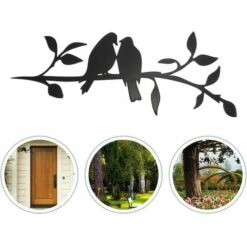 Uccelli Sul Ramo 30x12,5 Cm Decorazione Della Parete Di Arte Del Metallo Uccello Di Ferro Scultura Da Parete In Metallo Uccello Casa Giardino Decorazione Della Parete Di Arte All'aperto -Giardino di Lusso 98134231 4