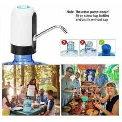Distributore Automatico Di Acqua Bottiglia Riutilizzabile Acqua Potabile Pompa Per Acqua Potabile Bottiglia Di Pompaggio Veloce Elettrica Wireless Gallone Dispenser Universale Per Pompa Dell'acqua, -Giardino di Lusso 98143673 3