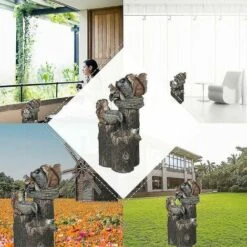 Prato Giardino Statua Sculture D'acqua Decorazione Fontane D'acqua Per Animali Con Luce (a Energia Solare) -Giardino di Lusso 98383763 5