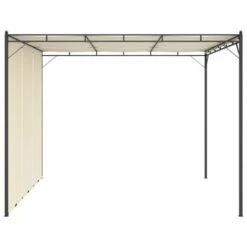 Gazebo Da Giardino Con Tenda Laterale 3x3x2,25m Crema -Giardino di Lusso 98403551 3