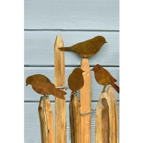 Uccelli Per Albero - Decorazione Da Giardino In Metallo - Patina Ruggine Naturale Guazhuni (4 Pezzi) 4 Uccelli Per Albero - Decorazione Da Giardino In Metallo - Patina Ruggine Naturale Guazhuni (4 Pezzi) - immagine 2