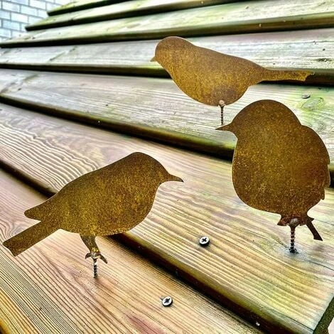 Uccelli Per Albero - Decorazione Da Giardino In Metallo - Patina Ruggine Naturale Guazhuni (4 Pezzi) 7 Uccelli Per Albero - Decorazione Da Giardino In Metallo - Patina Ruggine Naturale Guazhuni (4 Pezzi) - immagine 5
