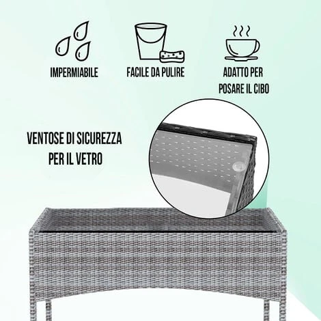 Arreditaly Set Di Mobili Da Giardino Salotto Salottino In Rattan 4 Posti Con Tavolino E Ripiano In Vetro 2 Poltrone E Divano 2 Posti Per Giardino Esterno Piscina Cuscini Sfoderabili (Grigio) 6 Arreditaly Set Di Mobili Da Giardino Salotto Salottino In Rattan 4 Posti Con Tavolino E Ripiano In Vetro 2 Poltrone E Divano 2 Posti Per Giardino Esterno Piscina Cuscini Sfoderabili (Grigio) - immagine 4