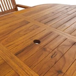 Set Da Pranzo Da Giardino Esterno 6 Sedie 1 Tavolo 6 Posti Pieghevole Portatile In Legno Naturale Massello Di Acacia Mobili Da Pranzo Terrazzo Balcone Piscina Veranda Patio Camping 160 X 85 X 74 Cm -Giardino di Lusso 98483632 3