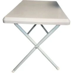 Tavolino Bianco Pieghevole Da Esterno 51x37x47h Cm Con Struttura In Acciaio -Giardino di Lusso 98490795 2