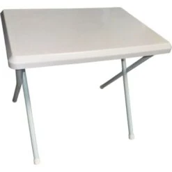 Tavolino Bianco Pieghevole Da Esterno 51x37x47h Cm Con Struttura In Acciaio -Giardino di Lusso 98490795 3