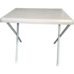 Tavolino Bianco Pieghevole Da Esterno 51x37x47h Cm Con Struttura In Acciaio -Giardino di Lusso 98490795 4