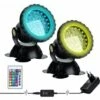 Proiettore Per Acquario RGB, Luce Per Pesci Sommergibile Sott'acqua, Lampada A LED Impermeabile IP68 Luce Ad Angolo Regolabile Con Telecomando Per Fontana Da Giardino Con Laghetto (confezione Da 2) -Giardino di Lusso 98702700 1